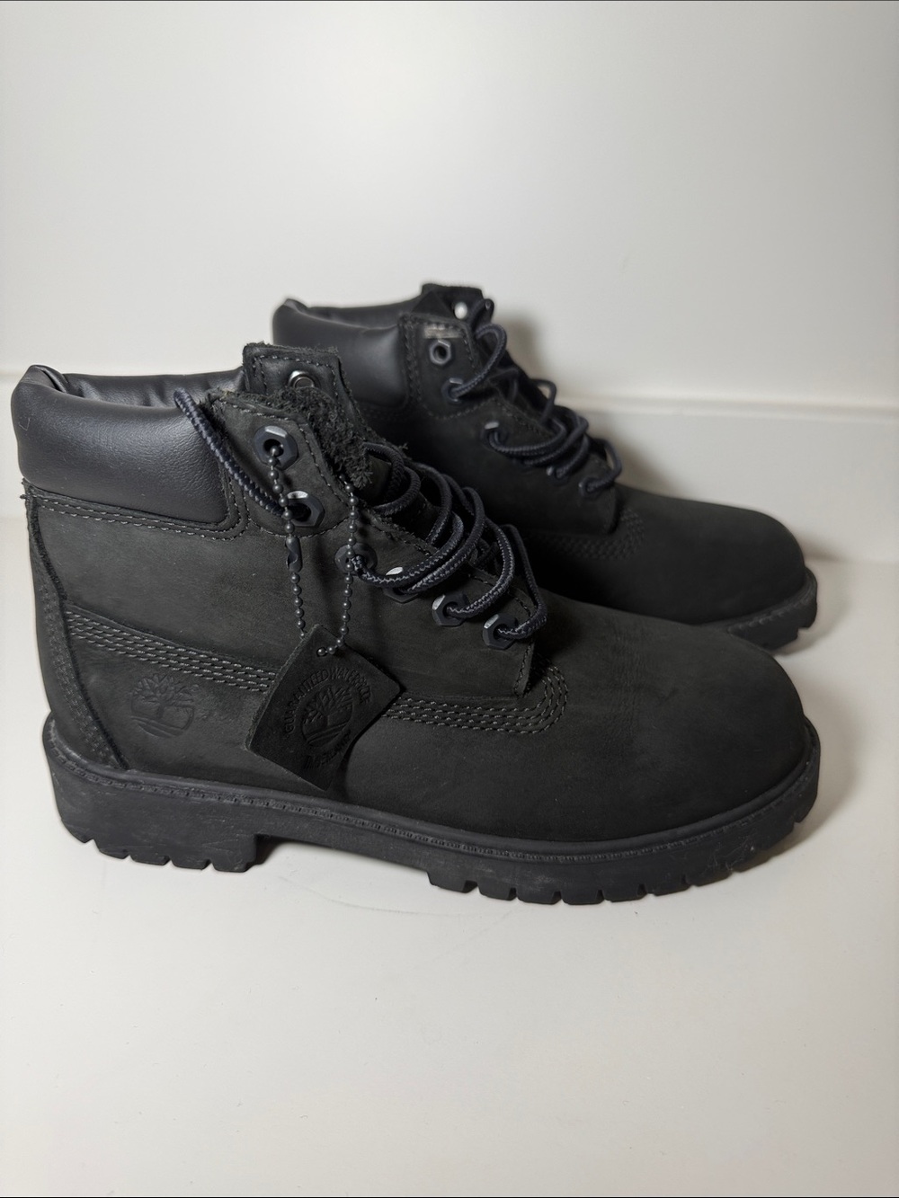 Boys Timberland Premium 6-inch Waterproof Boot - Black ($100 Retail)